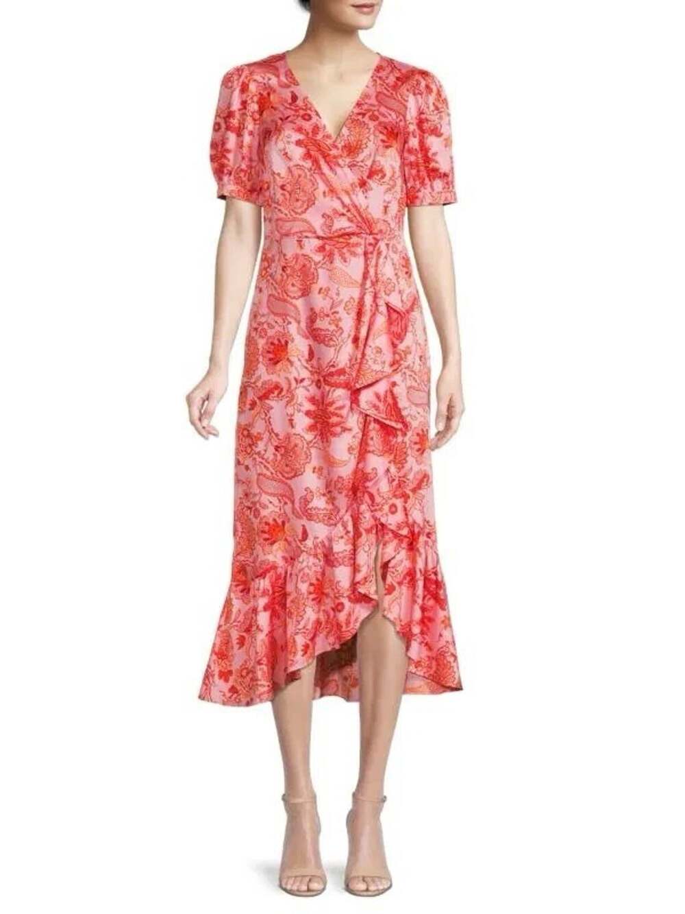CINQ A SEPT Kay Faux Wrap Dress NWOT Size 6 Small New Pink